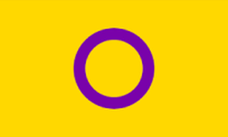 intersex, when a person is born with both the characteristics of typical male and female bodies